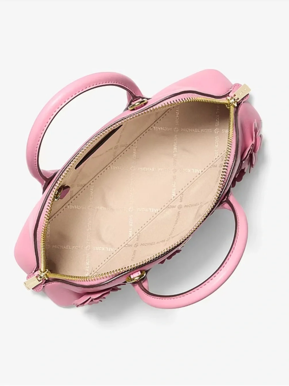 Michael Kors Pink Floral Applique Satchel